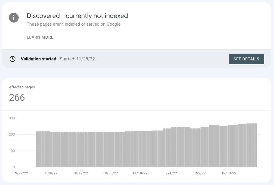 discovered not indexed 