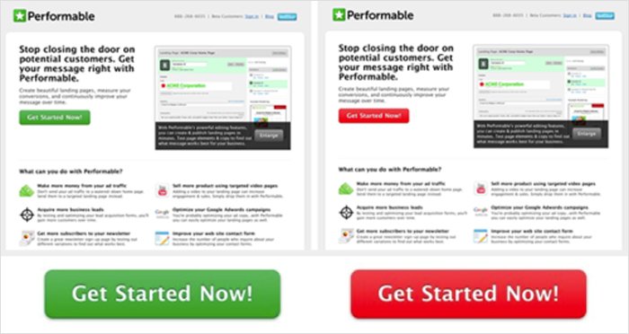The colors of your CTA text or buttons