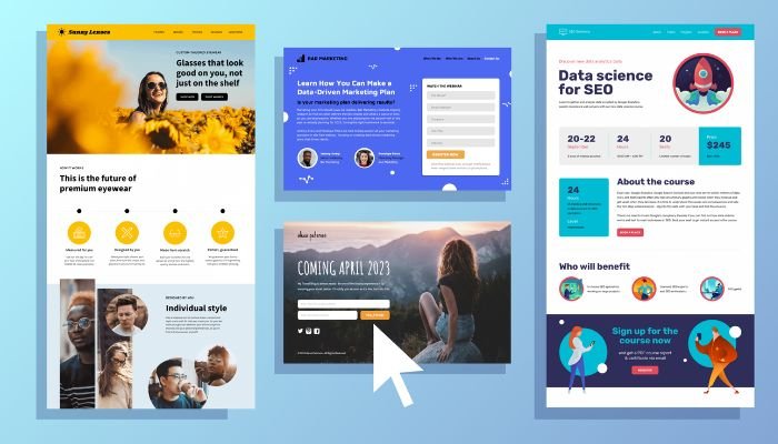 Use eye catching visuals for your landing page
