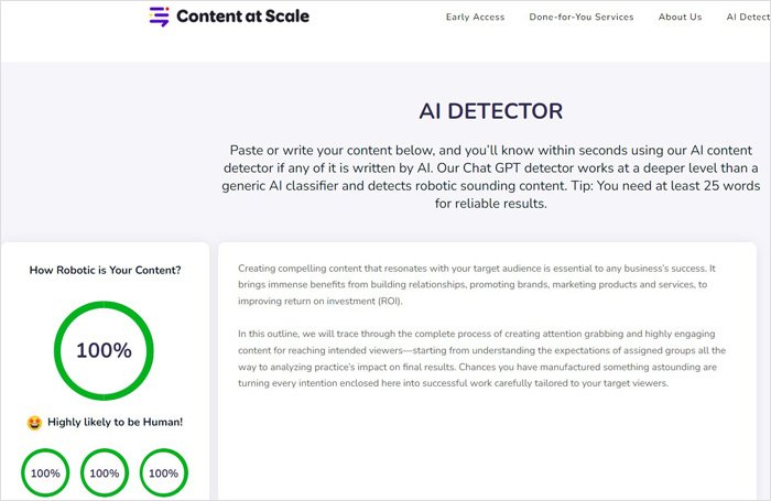 AI-Detector – Content at Scale