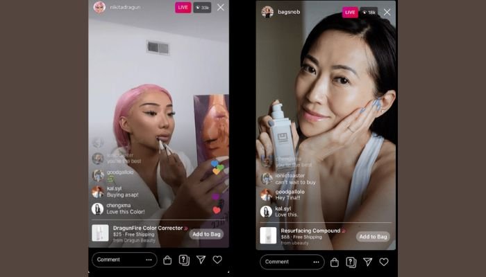 Advertising something in Instagram Live